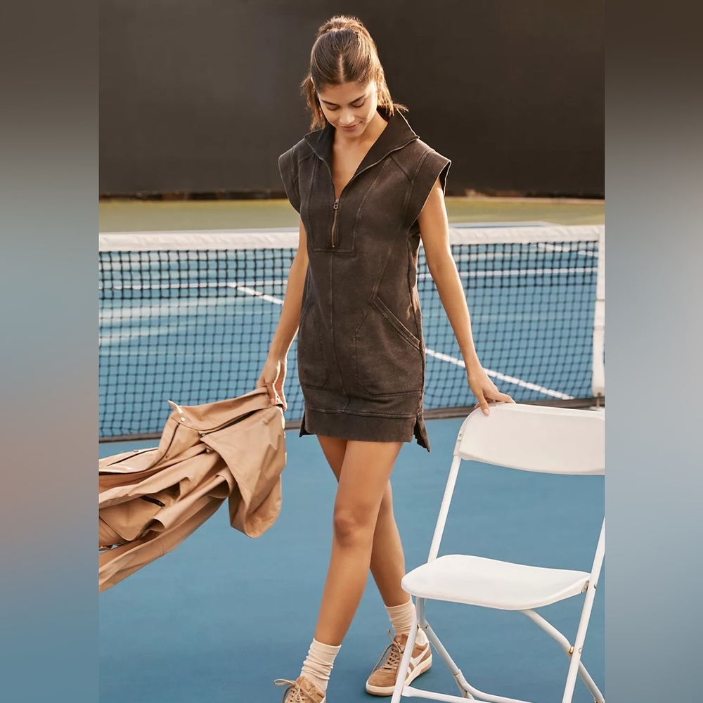 NWT Daily Practice by Anthropologie Meru Zip-Front Mini Dress